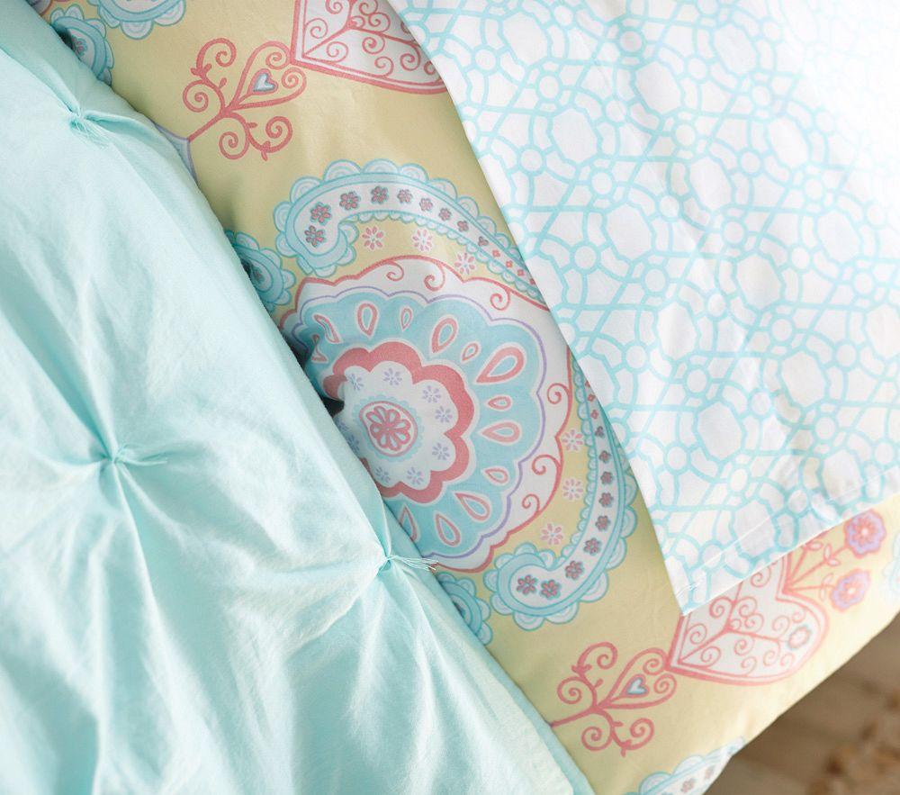 Audrey Quilted Bedding Aqua Pottery Barn Kids