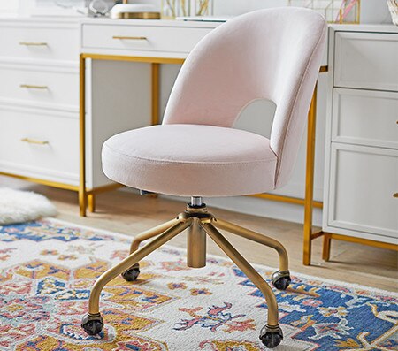 Performance Everyday Velvet Rose Andie Swivel Desk Chair Pottery Barn Kids Au