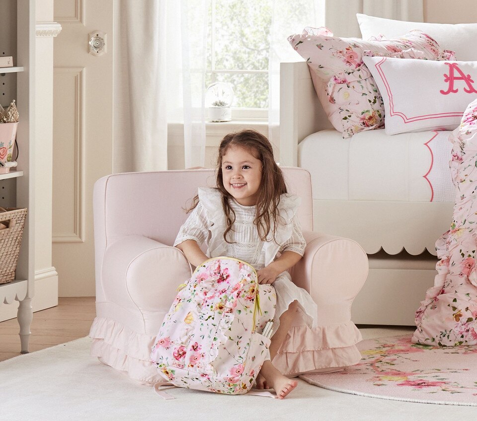 Dusty Blush Ruffle Anywhere ChairÂ® | Pottery Barn Kids Australia