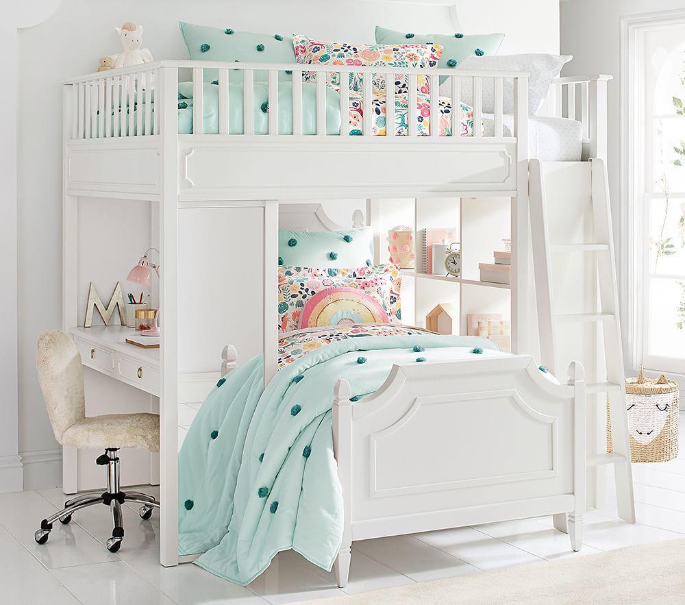 double size bunk bed with desk