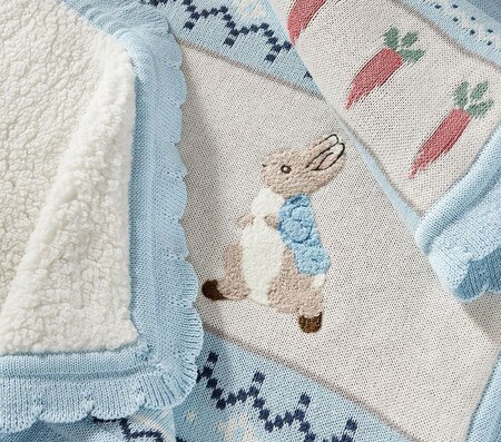 Peter Rabbit™ Garden Fair Isle Heirloom Baby Blanket
