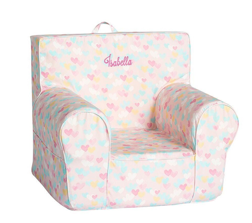 Blush Retro Hearts Anywhere Chair® Pottery Barn Kids AU