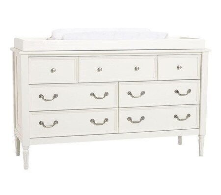 Blythe Extra Wide Dresser Change Table Topper French White