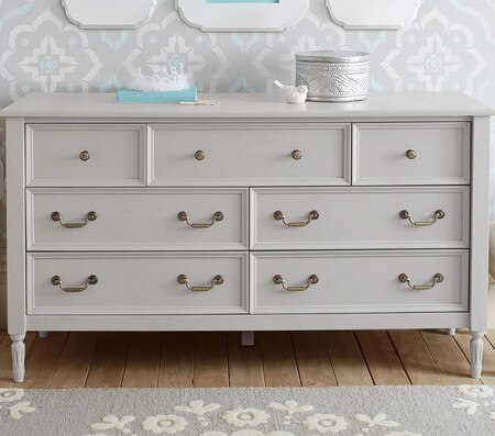 Blythe Extra Wide Dresser Changing Table Topper Vintage Grey