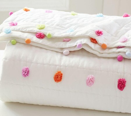 Bright Pom Comforter | Pottery Barn