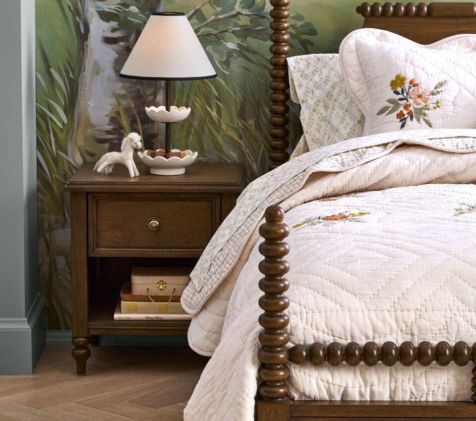 Chris Loves Julia Turned Wood Bedside Table