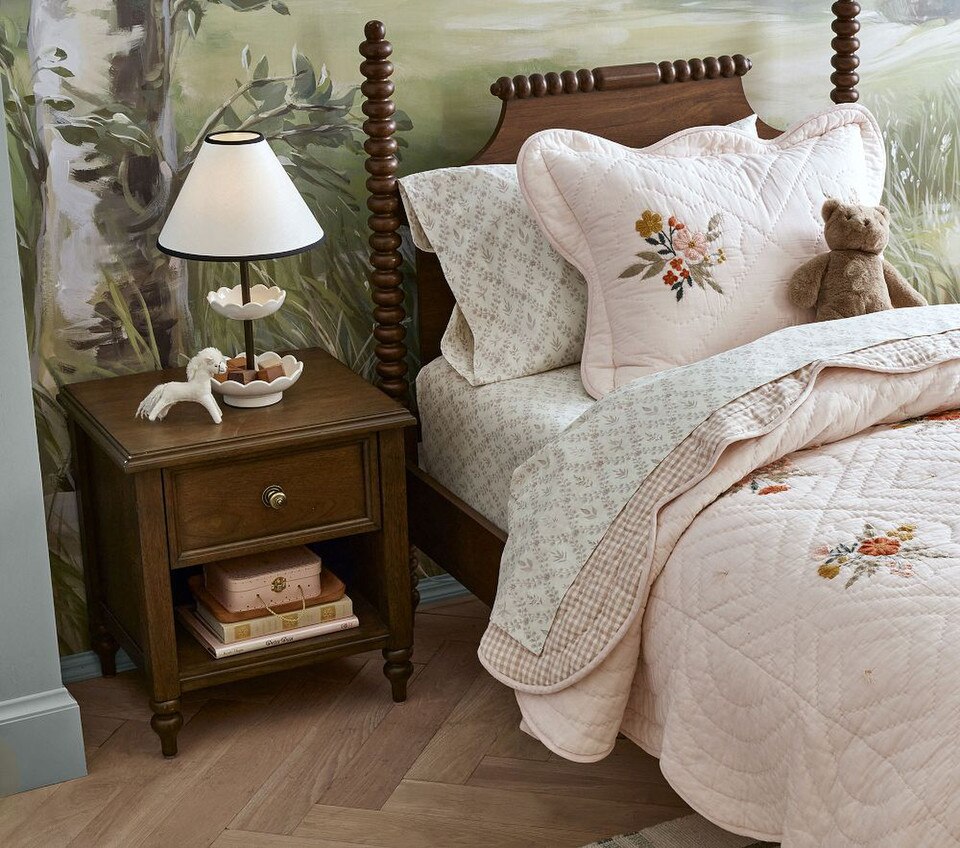 Chris Loves Julia Turned Wood Bedside Table