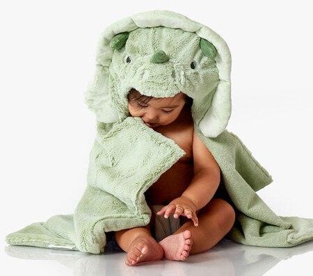 Dino Faux Fur Baby Bath Wrap Pottery Barn Kids AU