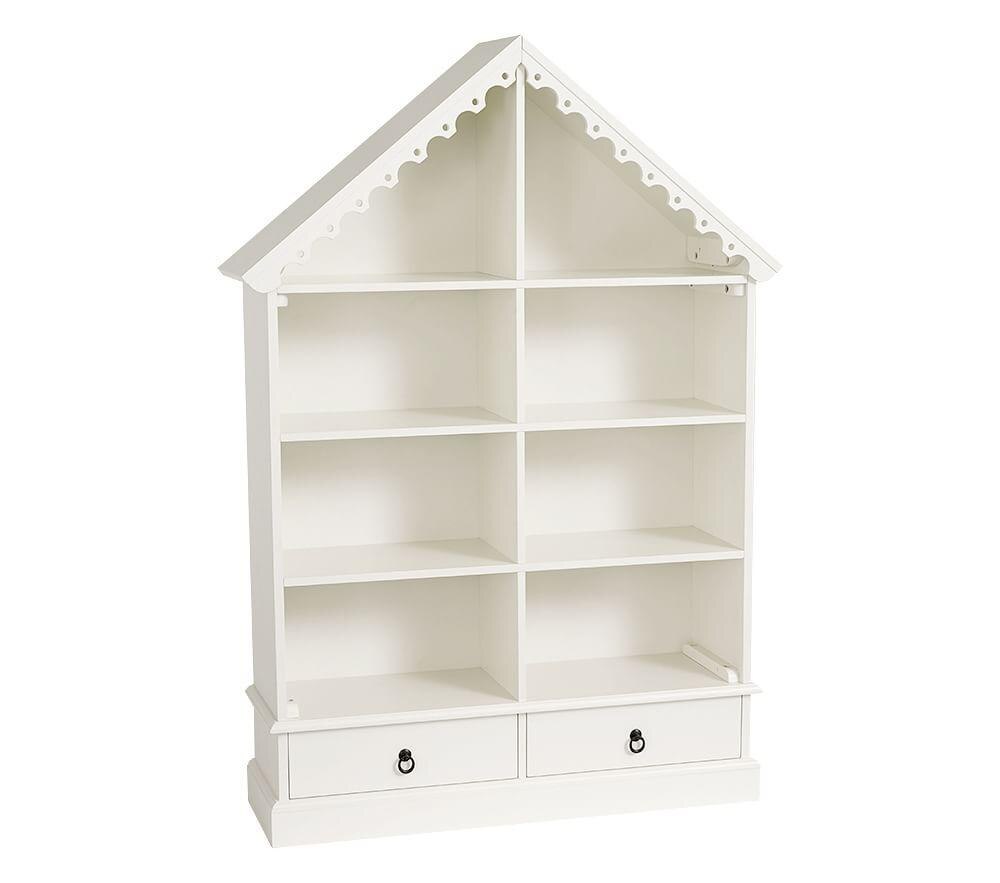 white dollhouse bookcase