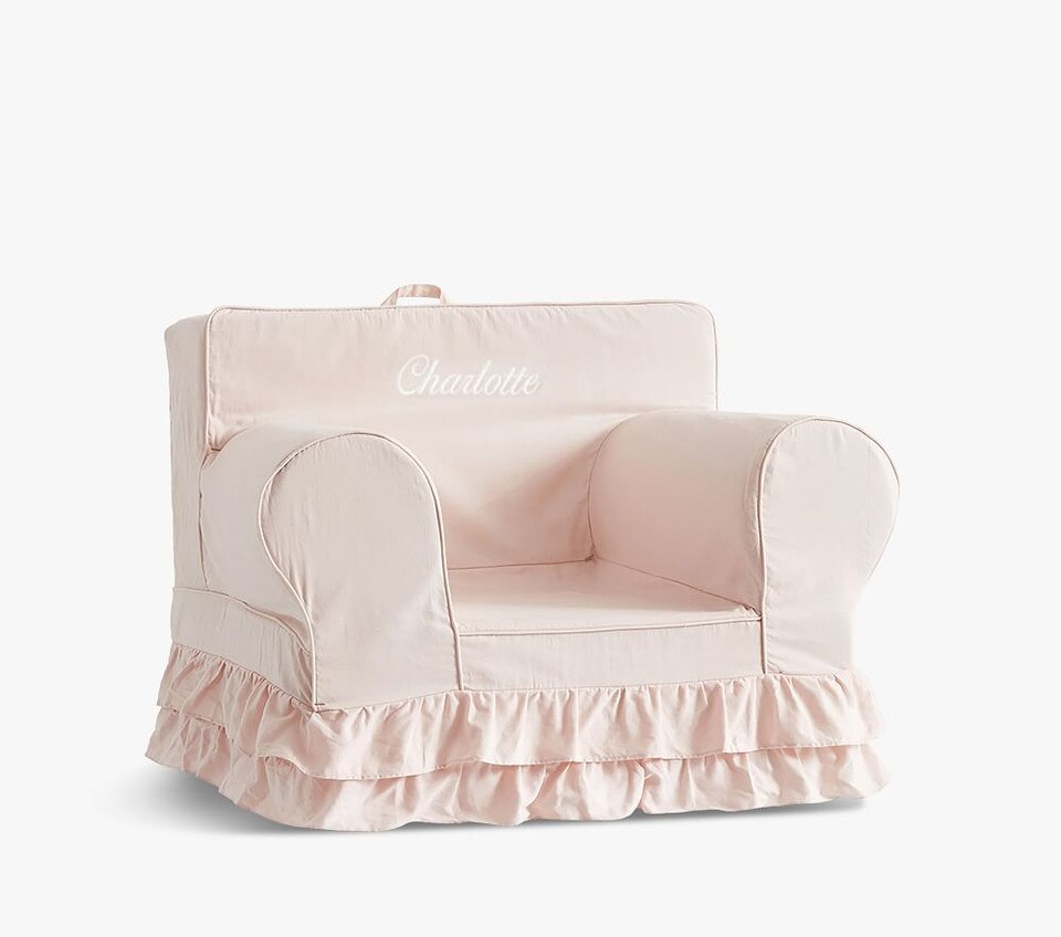 Dusty Blush Ruffle Anywhere ChairÂ® | Pottery Barn Kids Australia