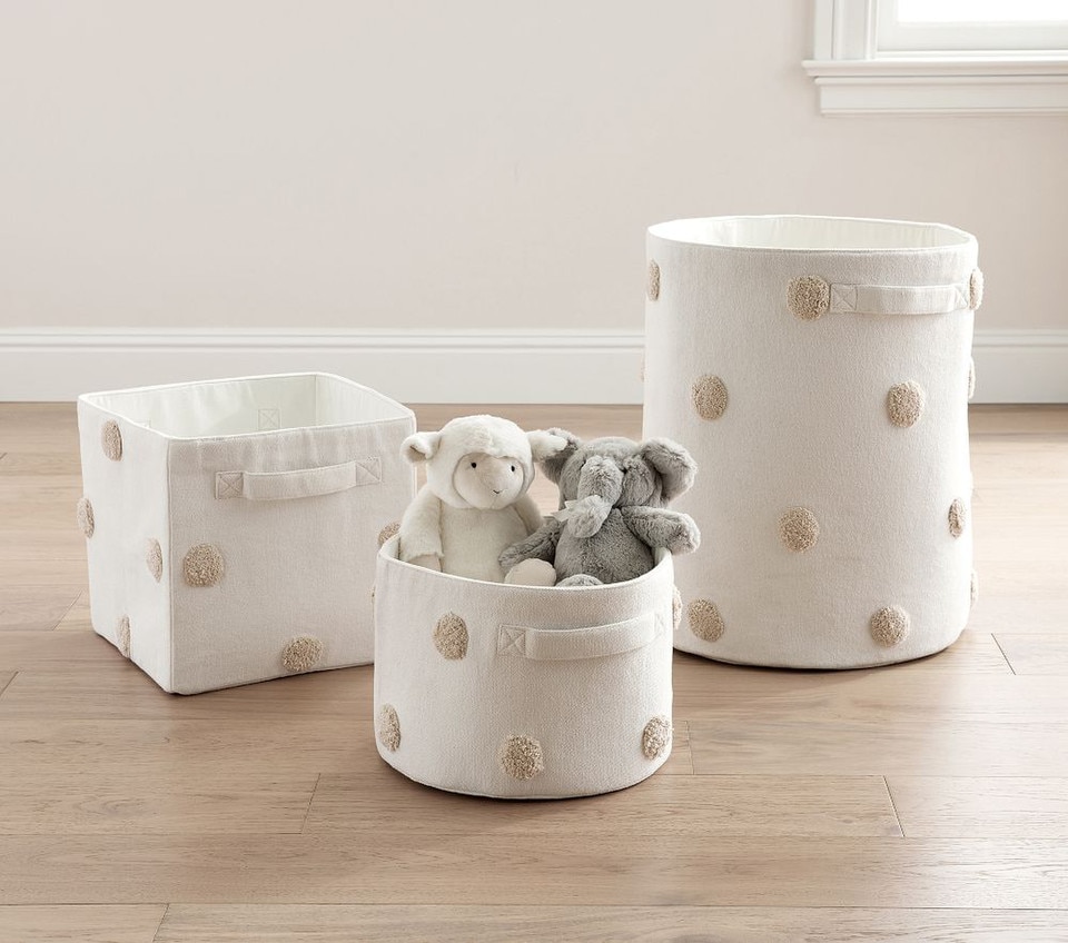 Embroidered Dot Cube Storage
