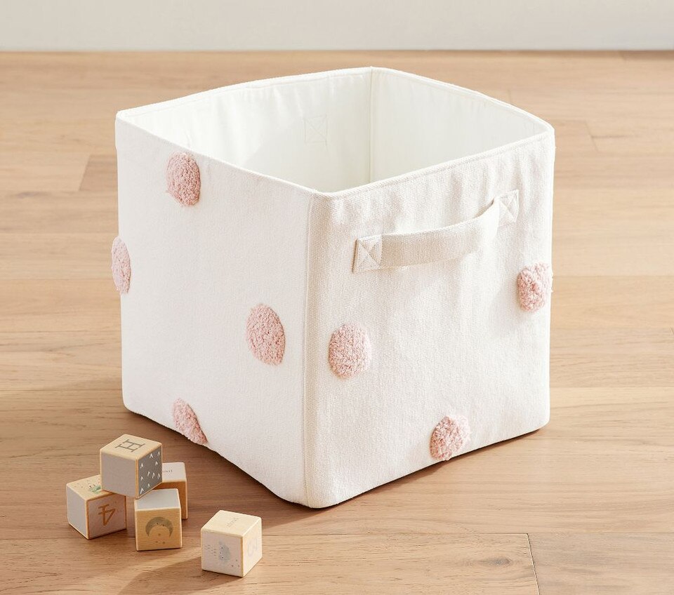 Embroidered Dot Cube Storage