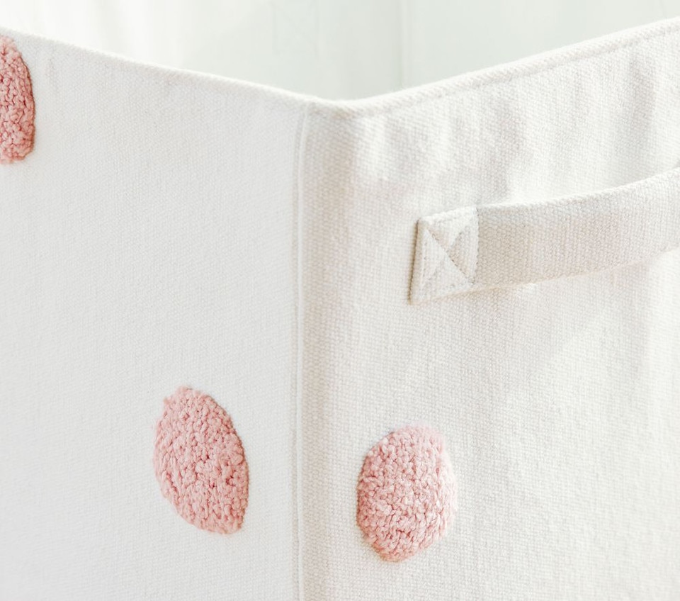 Embroidered Dot Cube Storage