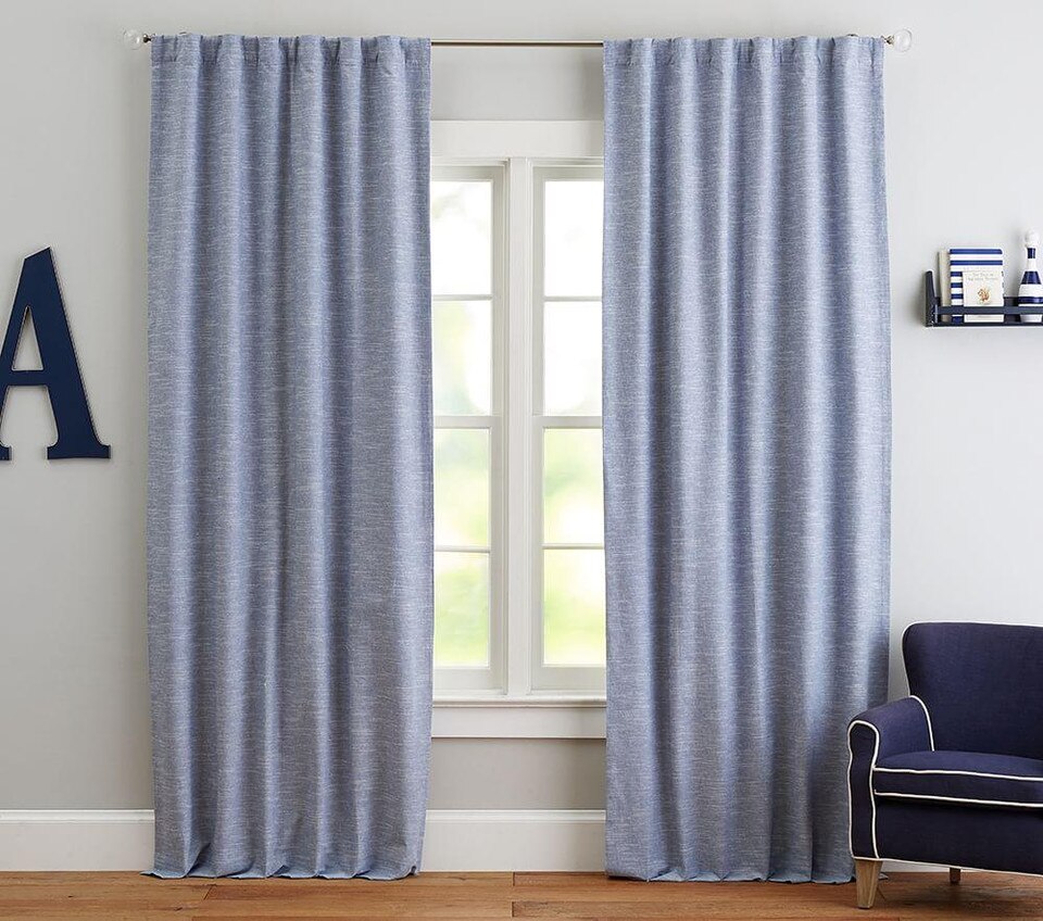 Evelyn Linen Blend Blackout Curtain - Pottery Barn Kids Australia