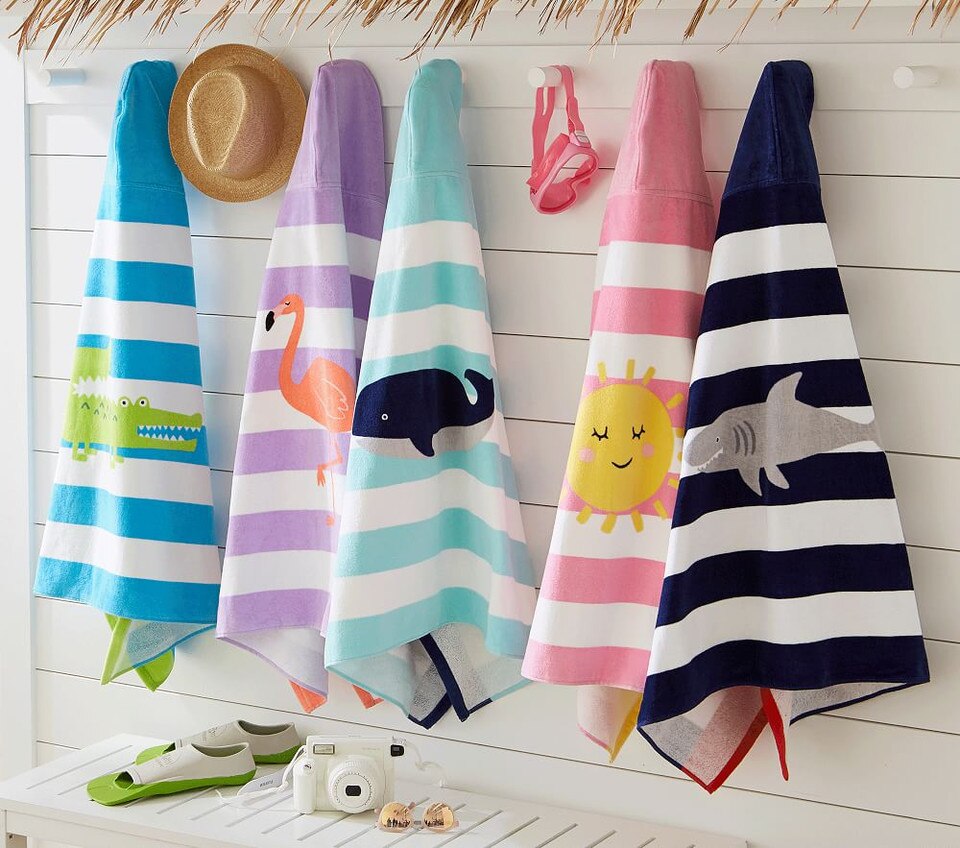 Flamingo Stripe Kids Beach Wrap