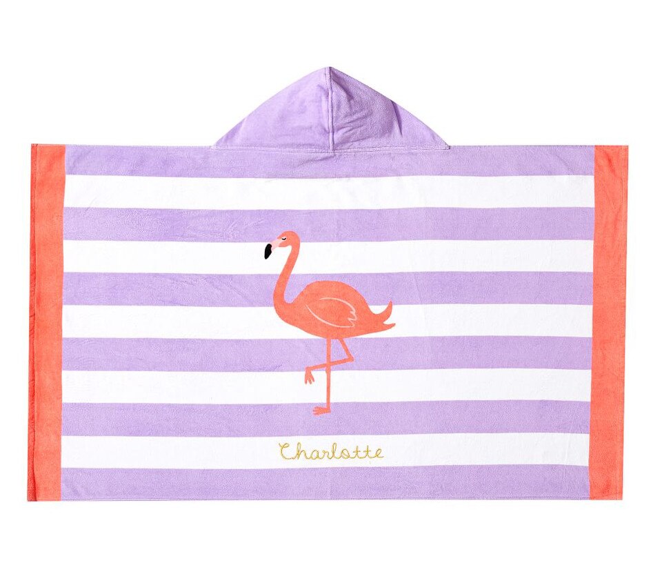 Flamingo Stripe Kids Beach Wrap