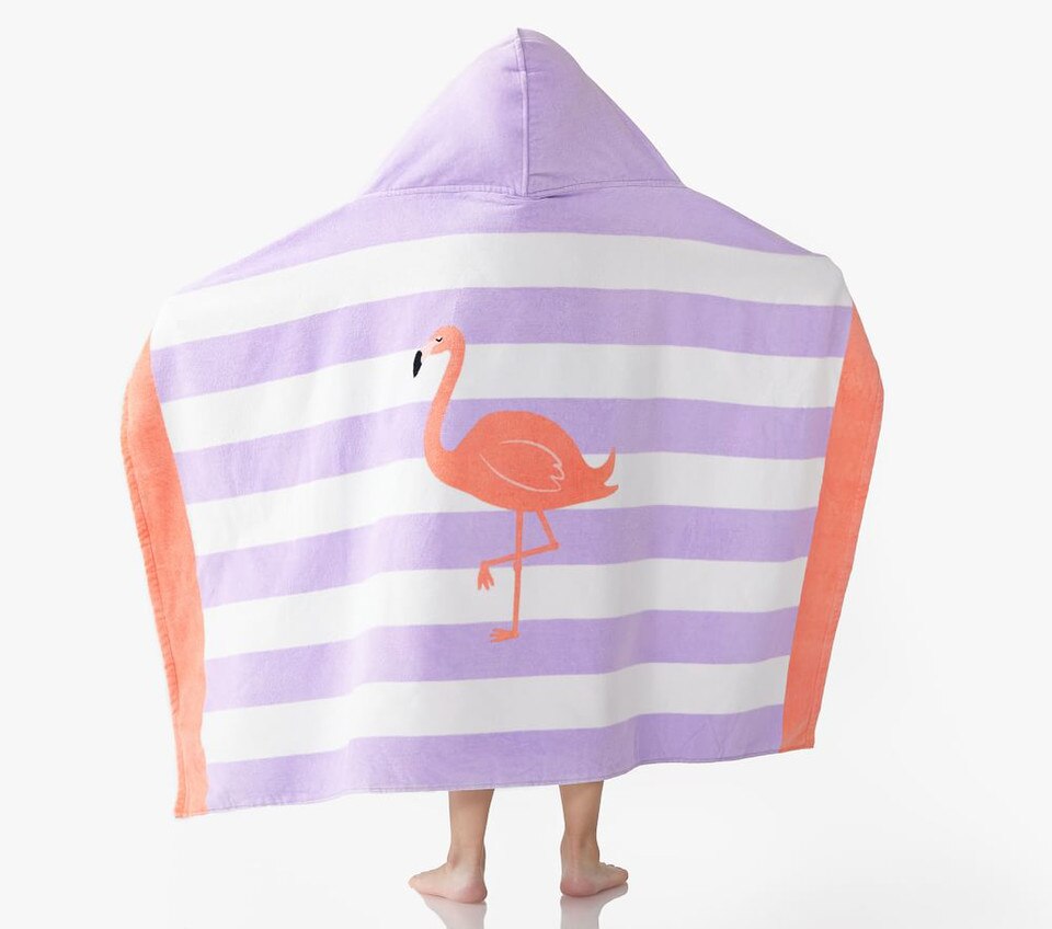 Flamingo Stripe Kids Beach Wrap