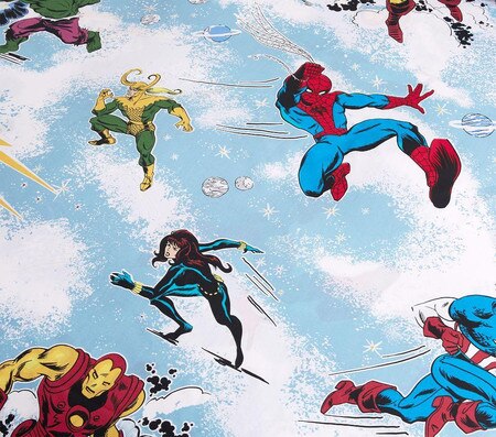 Glow In The Dark Marvel Heroes Quilt Cover Pottery Barn Kids Au Superhero curtains city hero hot couple window drapes 2 panel set 108x84 inches.