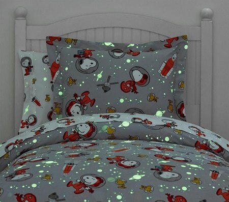 Glow In The Dark Snoopy Space Duvet Cover