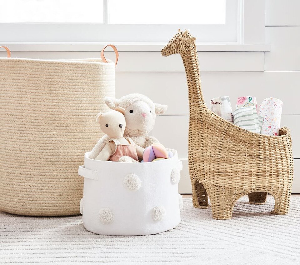 Giraffe Shaped Wicker Basket