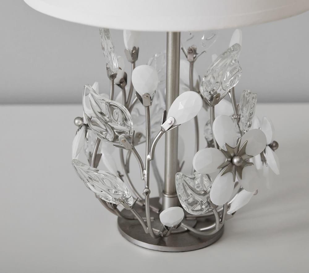 white flower table lamp