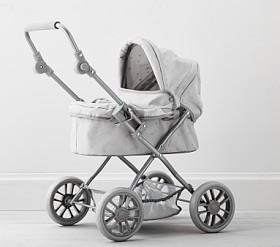 pink glitter mini doll pram