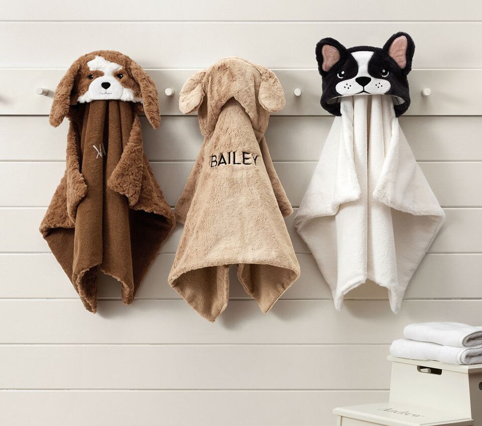 Jack Spaniel Faux Fur Baby Bath Wrap