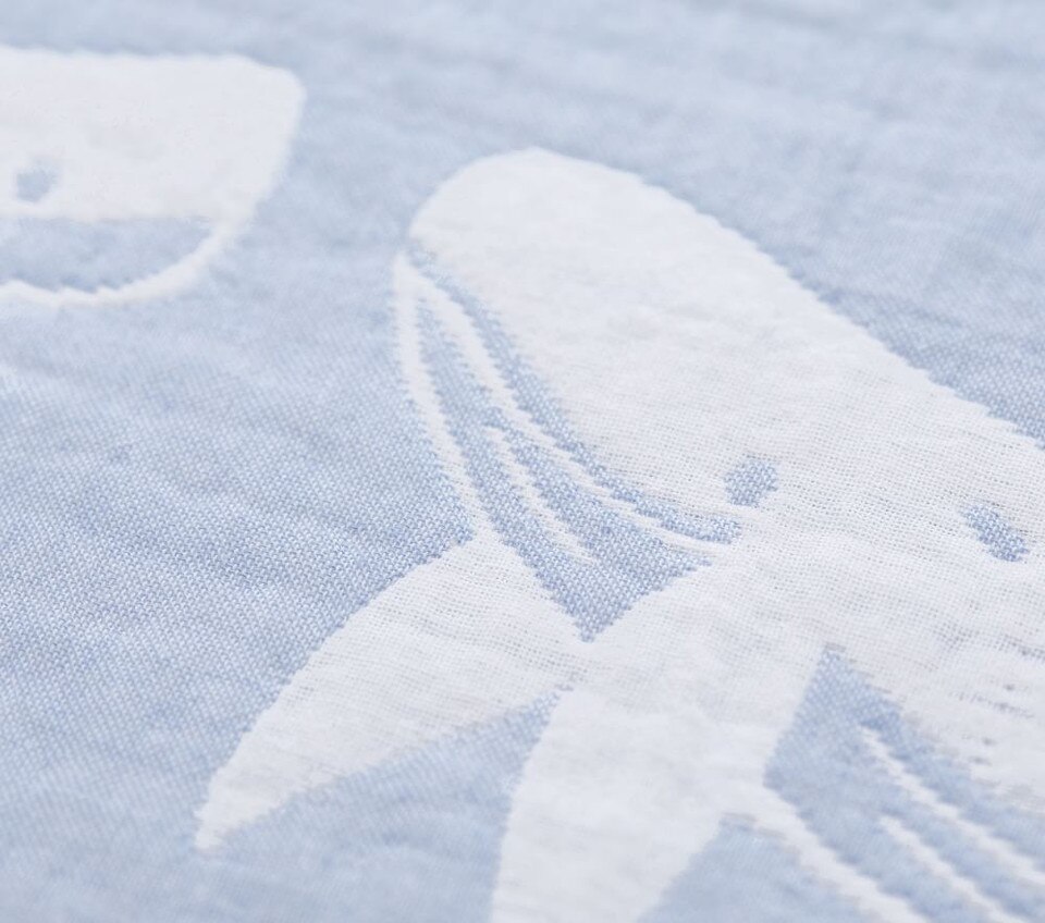 Jacquard Animals Organic Muslin Baby Blanket Collection