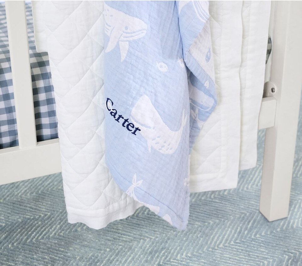 Jacquard Animals Organic Muslin Baby Blanket Collection