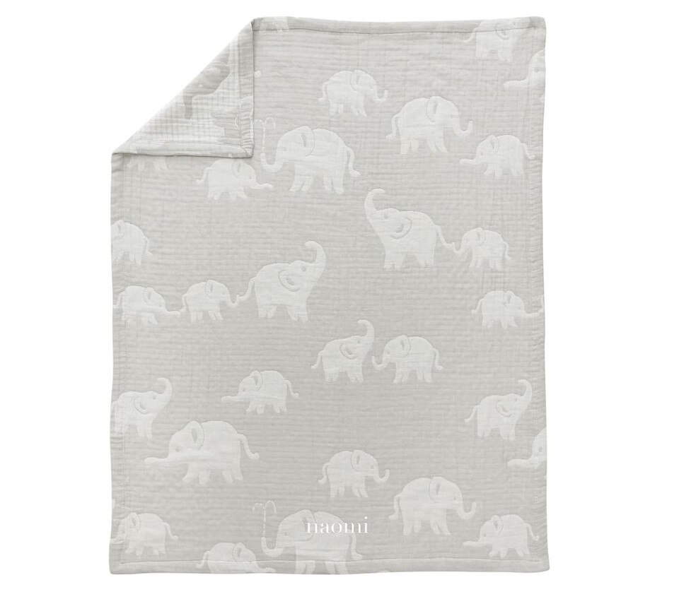 Jacquard Animals Organic Muslin Baby Blanket Collection