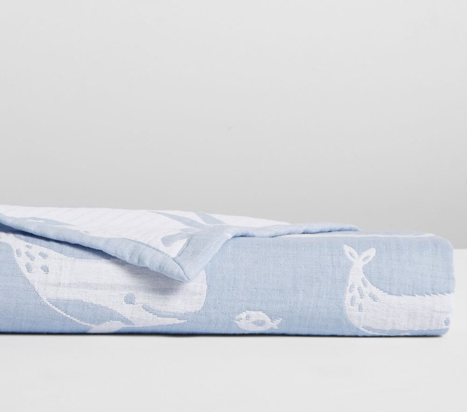 Jacquard Animals Organic Muslin Baby Blanket Collection