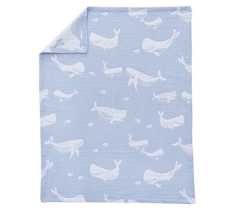 Jacquard Animals Organic Muslin Baby Blanket Collection