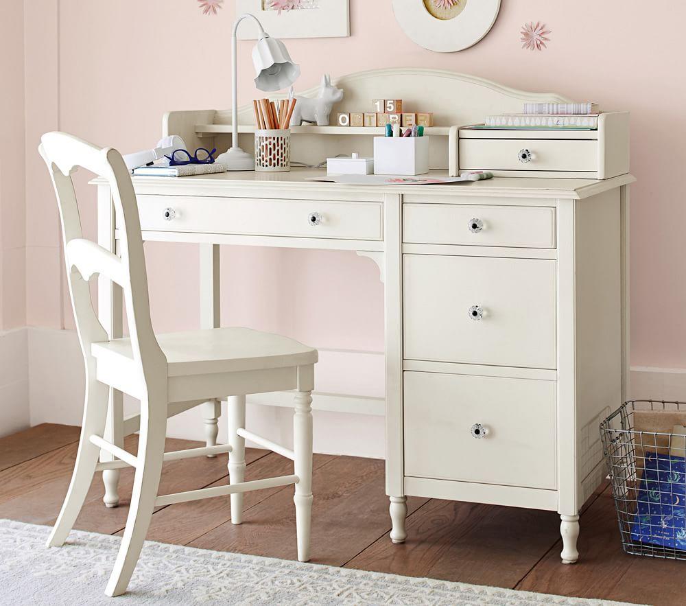 kids white desk with hutch