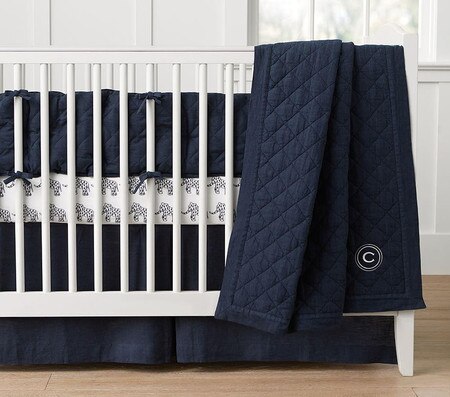 Belgian Linen Nursery Bedding Navy Pottery Barn Kids Au