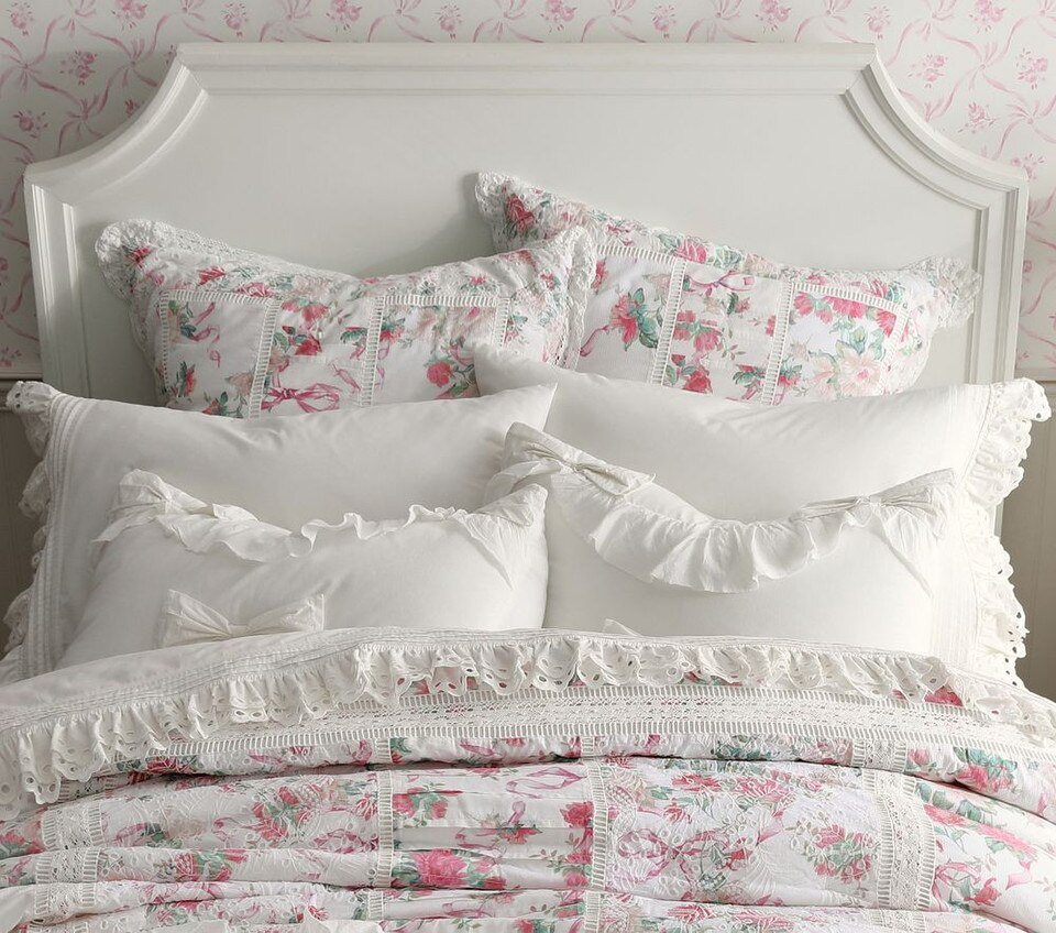 LoveShackFancy Cabbage Rose Comforter & Pillowcases