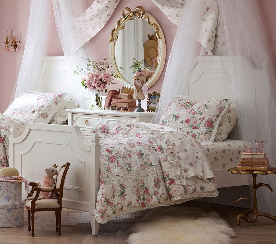 LoveShackFancy Cabbage Rose Comforter & Pillowcases