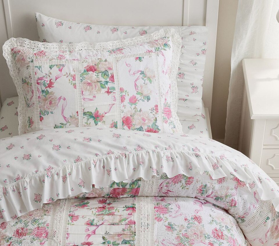 LoveShackFancy Cabbage Rose Comforter & Pillowcases