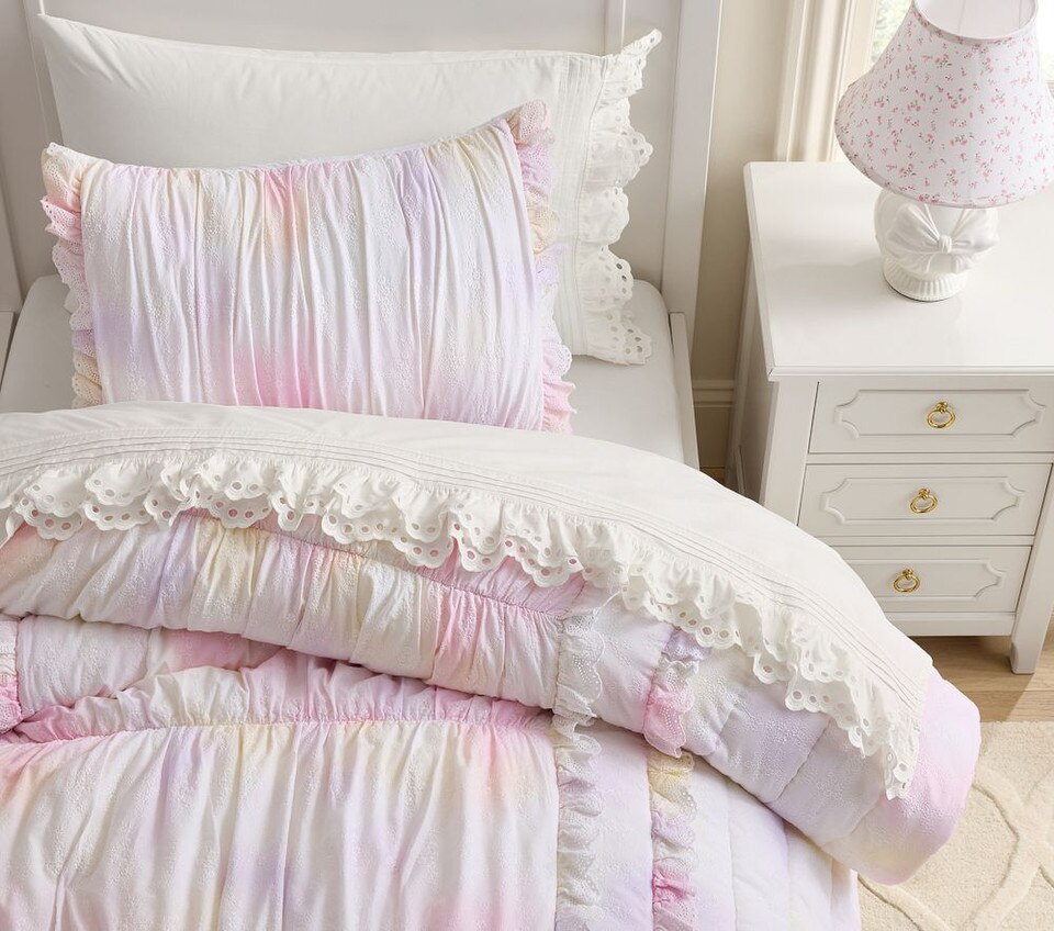 LoveShackFancy Rainbow Tie-Dye Comforter & Pillowcases