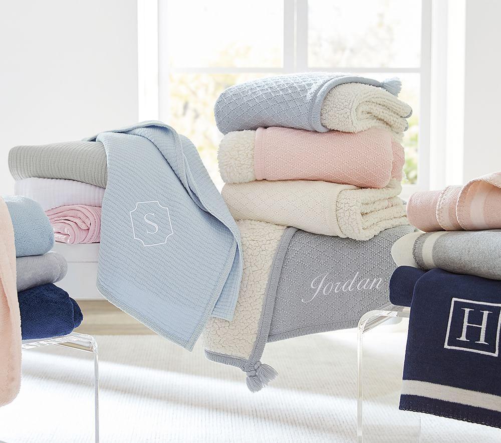 pottery barn sherpa baby blanket