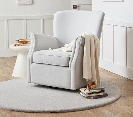 Machine Washable Faux Fur Nursery Round Rug Pottery Barn Kids Au Machine Washable Faux Fur Nursery Round, Round Rocking Chair Rug