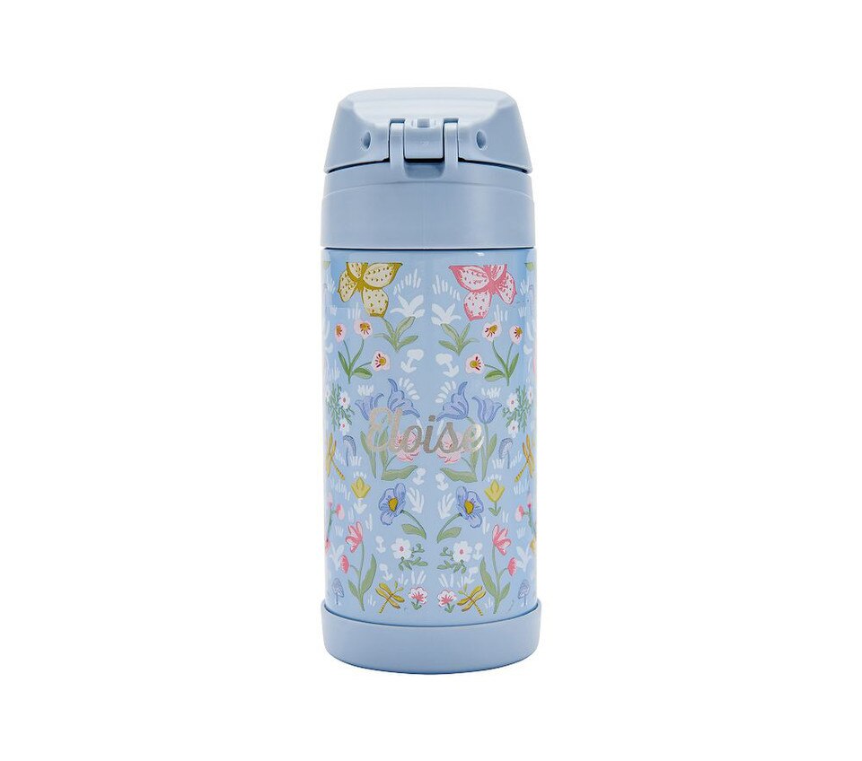 Mackenzie Blue Dollhouse Floral Insulated Water Bottle