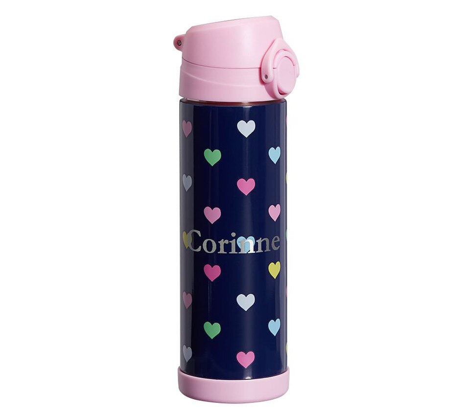 Mackenzie Navy Pink Multicolor Hearts Water Bottles