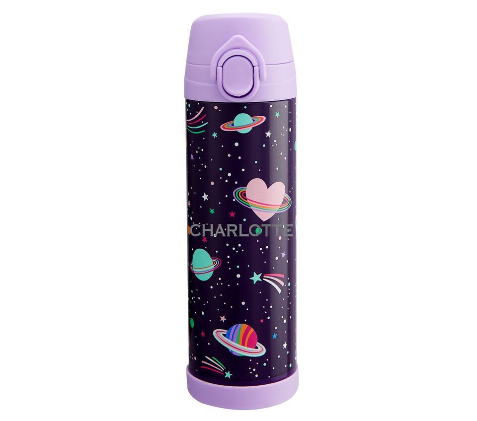 Mackenzie Rainbow Heart Galaxy Glow-in-the-Dark Water Bottles