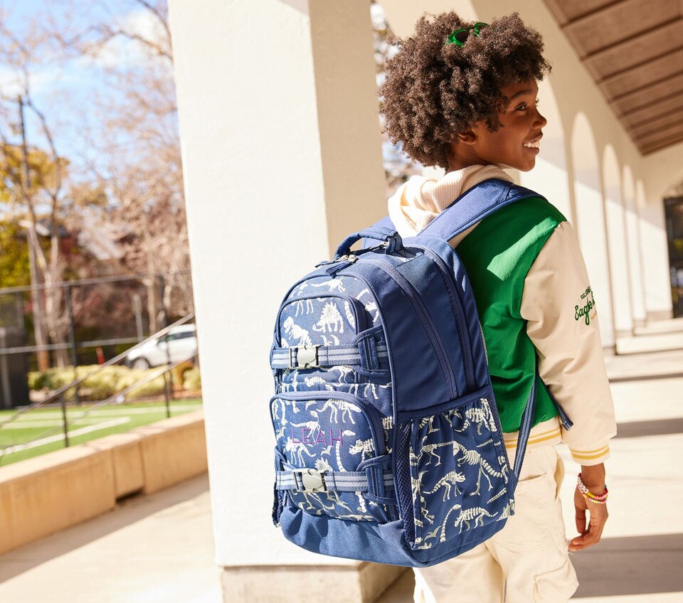 Mackenzie Navy Dino Bones Glow-in-the-Dark Backpacks