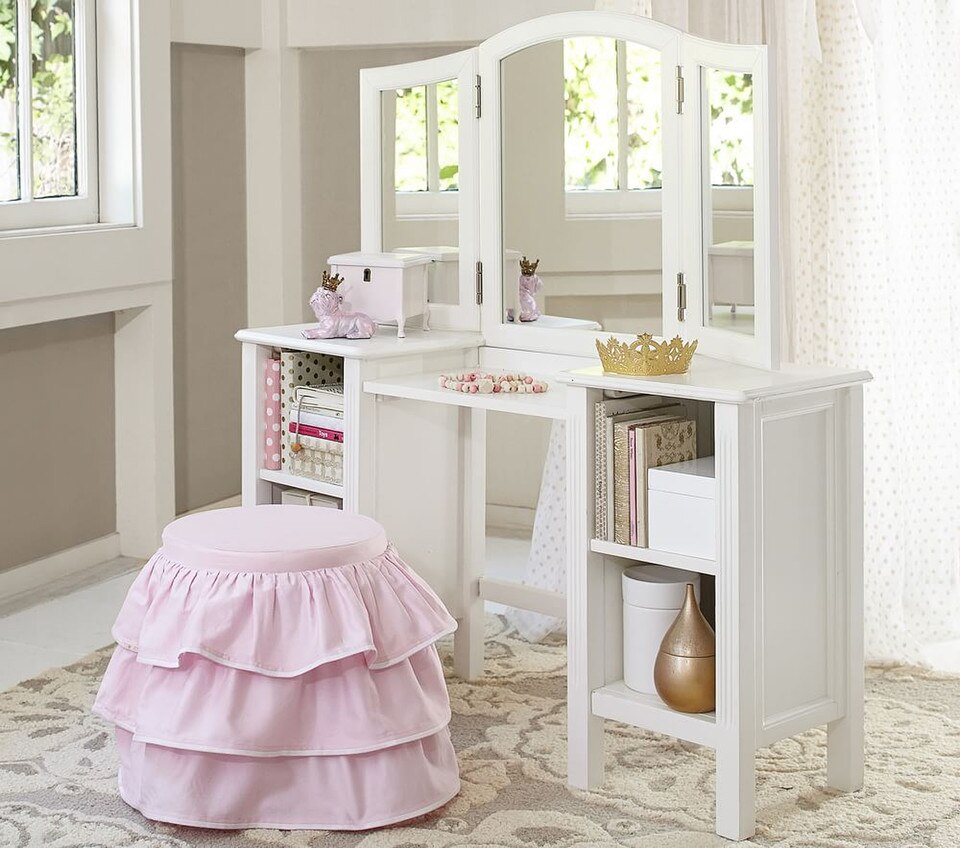 Madeline Vanity Stool, Ruffles