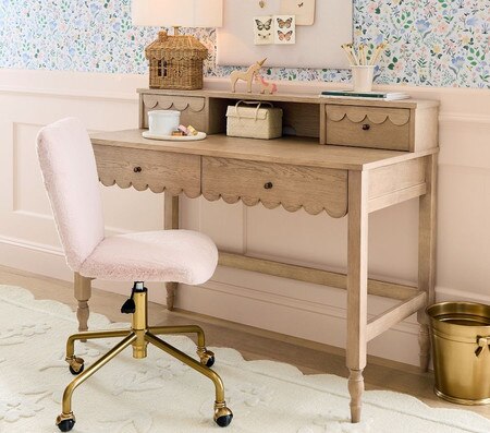 Square Upholstered 4-Leg Desk Chair Pottery Barn Kids AU