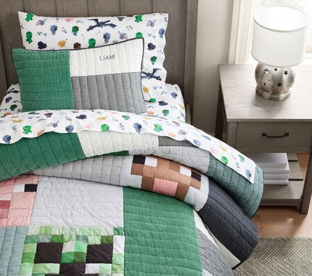 Minecraft™ Patchwork Comforter Pillowcases Pottery Barn Kids AU