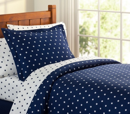 Organic Star Quilt Cover Navy Pottery Barn Kids Au