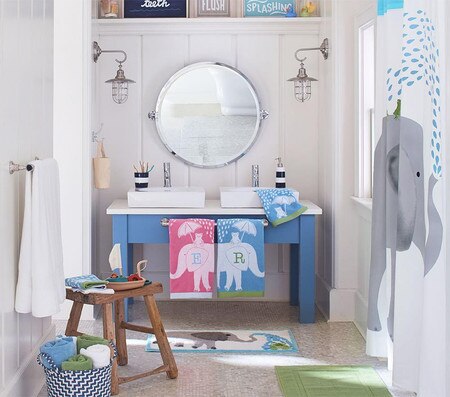 Navy Stripe Bath Accessories