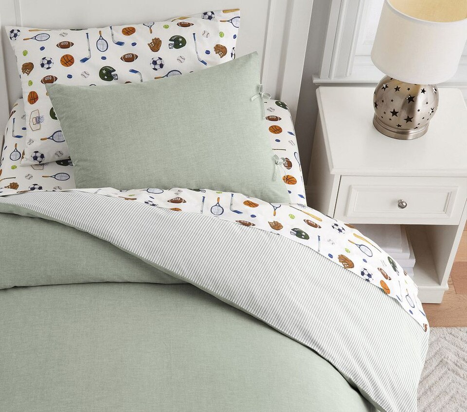 Chambray Reversible Organic Quilt Cover & Pillowcases